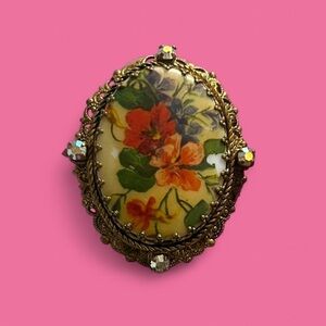 Vintage Signed Germany Floral Brooch